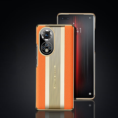 Coque Luxe Cuir Housse Etui JB6 pour Huawei Nova 9 Pro Orange