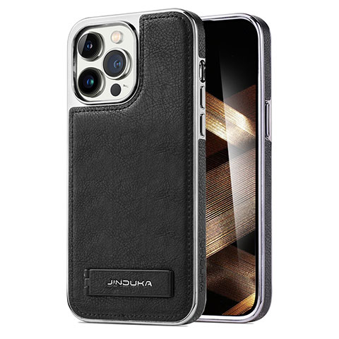 Coque Luxe Cuir Housse Etui JD1 pour Apple iPhone 15 Pro Noir