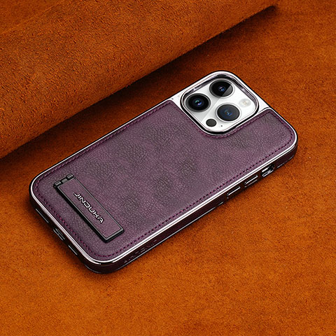 Coque Luxe Cuir Housse Etui JD2 pour Apple iPhone 14 Pro Max Violet