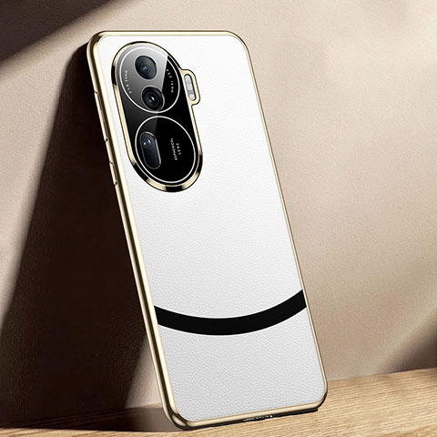 Coque Luxe Cuir Housse Etui JL1 pour Oppo Reno11 Pro 5G Blanc