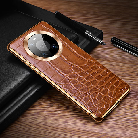 Coque Luxe Cuir Housse Etui K05 pour Huawei Mate 40 Pro Marron