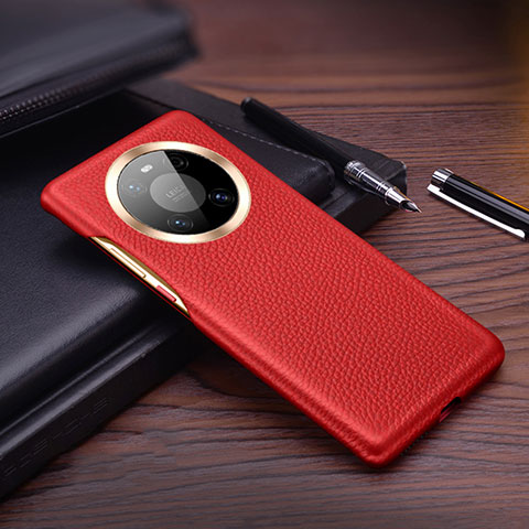 Coque Luxe Cuir Housse Etui L01 pour Huawei Mate 40 Rouge