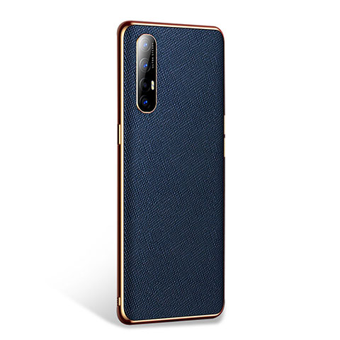 Coque Luxe Cuir Housse Etui L02 pour Oppo Reno3 Pro Bleu