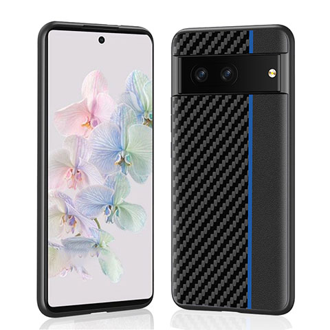 Coque Luxe Cuir Housse Etui LC1 pour Google Pixel 7 5G Bleu