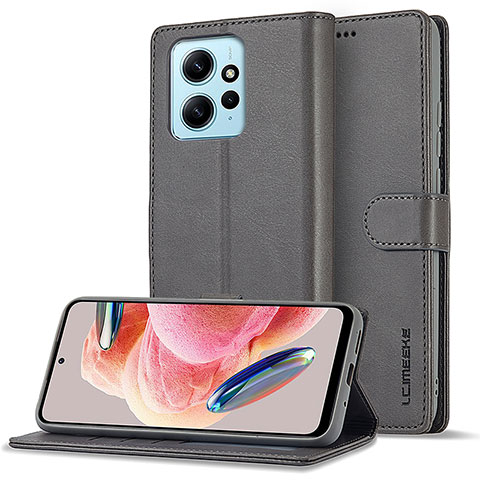 Coque Luxe Cuir Housse Etui LC1 pour Xiaomi Redmi Note 12 4G Gris