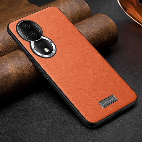 Coque Luxe Cuir Housse Etui LD1 pour Huawei Honor 80 5G Orange