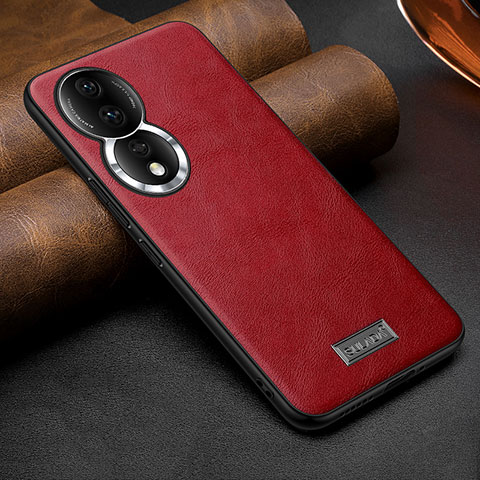 Coque Luxe Cuir Housse Etui LD1 pour Huawei Honor 80 5G Rouge