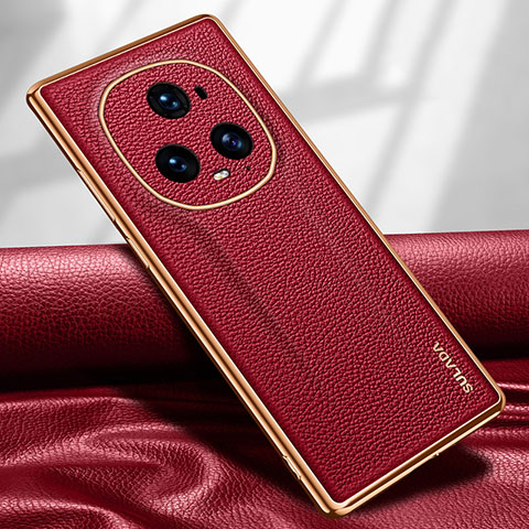 Coque Luxe Cuir Housse Etui LD1 pour Huawei Honor Magic5 Ultimate 5G Rouge