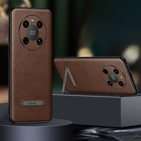 Coque Luxe Cuir Housse Etui LD1 pour Huawei Mate 40 Marron