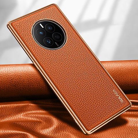 Coque Luxe Cuir Housse Etui LD1 pour Huawei Mate 50 Orange