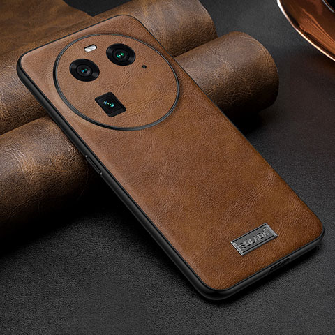 Coque Luxe Cuir Housse Etui LD1 pour Oppo Find X6 5G Marron