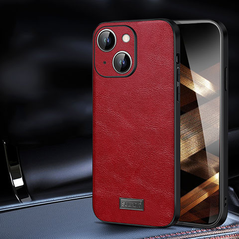 Coque Luxe Cuir Housse Etui LD2 pour Apple iPhone 15 Plus Rouge