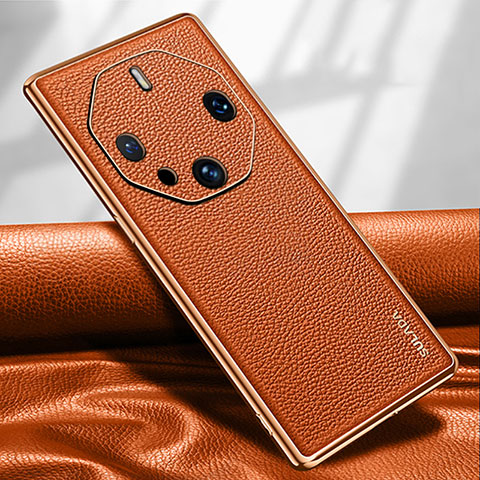 Coque Luxe Cuir Housse Etui LD2 pour Huawei Mate 60 RS Ultimate Orange