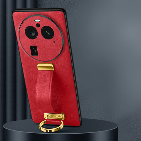 Coque Luxe Cuir Housse Etui LD2 pour Oppo Find X6 Pro 5G Rouge