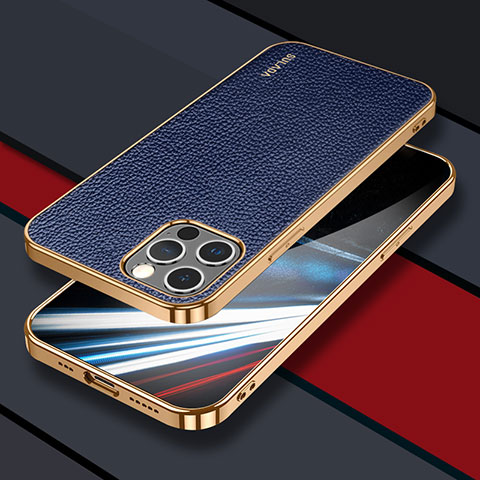 Coque Luxe Cuir Housse Etui LD3 pour Apple iPhone 13 Pro Bleu