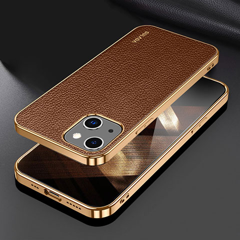 Coque Luxe Cuir Housse Etui LD3 pour Apple iPhone 15 Marron