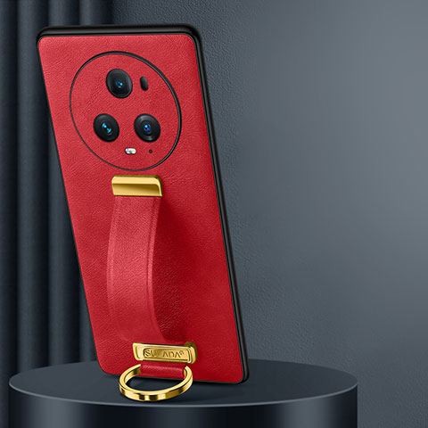 Coque Luxe Cuir Housse Etui LD3 pour Huawei Honor Magic5 Pro 5G Rouge