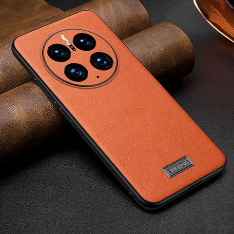 Coque Luxe Cuir Housse Etui LD3 pour Huawei Mate 50 Pro Orange