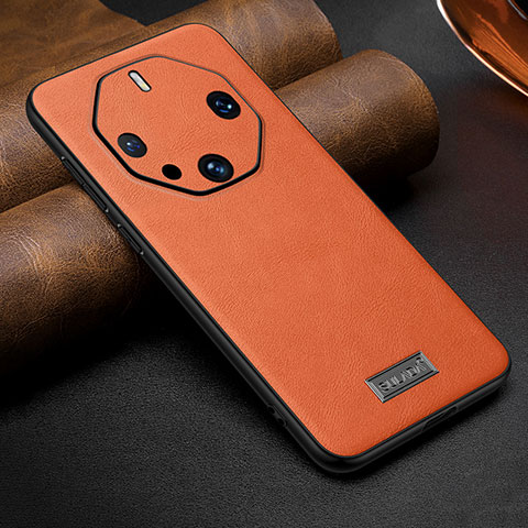 Coque Luxe Cuir Housse Etui LD3 pour Huawei Mate 60 RS Ultimate Orange