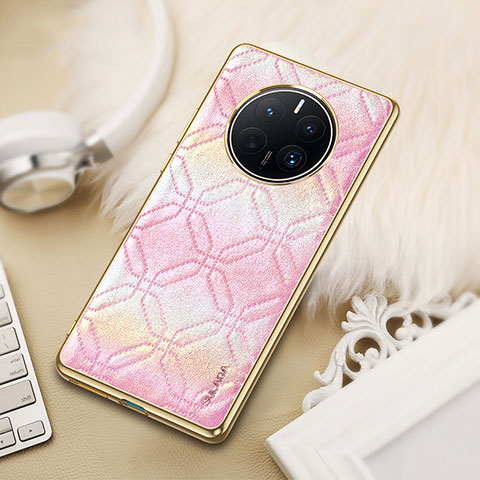 Coque Luxe Cuir Housse Etui LD4 pour Huawei Mate 50 Pro Rose