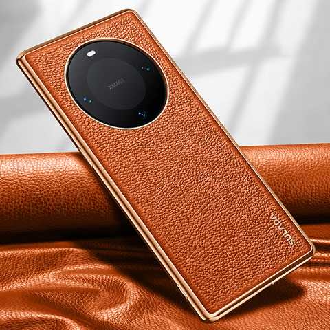 Coque Luxe Cuir Housse Etui LD4 pour Huawei Mate 60 Pro+ Plus Orange