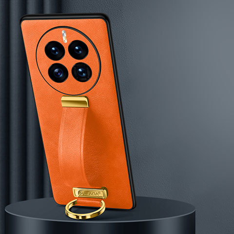 Coque Luxe Cuir Housse Etui LD5 pour Huawei Mate 50E Orange