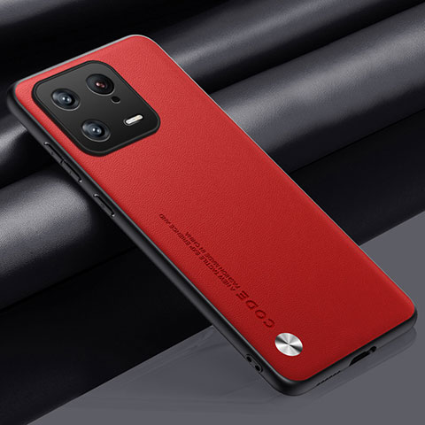 Coque Luxe Cuir Housse Etui LS1 pour Xiaomi Mi 13 Pro 5G Rouge