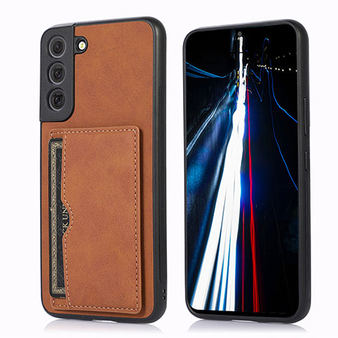 Coque Luxe Cuir Housse Etui M03T pour Samsung Galaxy S21 FE 5G Marron