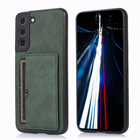 Coque Luxe Cuir Housse Etui M03T pour Samsung Galaxy S21 Plus 5G Vert