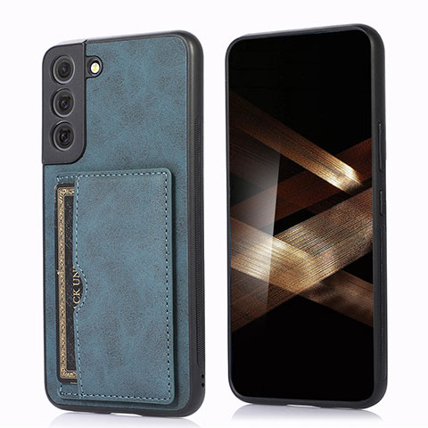 Coque Luxe Cuir Housse Etui M03T pour Samsung Galaxy S24 5G Bleu