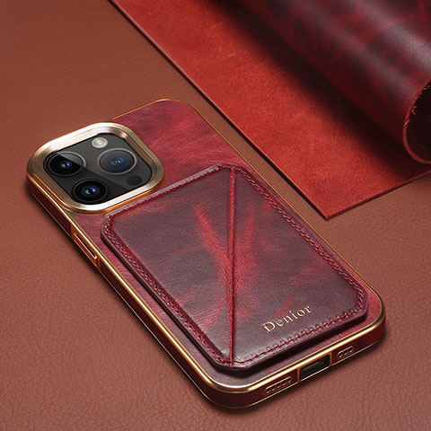 Coque Luxe Cuir Housse Etui MT1 pour Apple iPhone 14 Pro Max Rouge