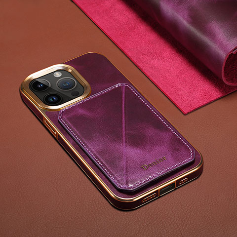 Coque Luxe Cuir Housse Etui MT1 pour Apple iPhone 16 Pro Violet