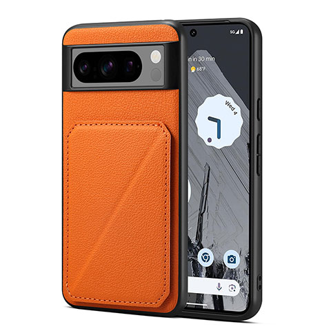 Coque Luxe Cuir Housse Etui MT1 pour Google Pixel 8 Pro 5G Orange