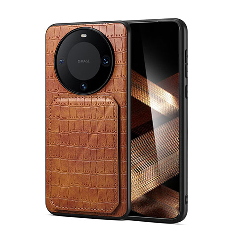 Coque Luxe Cuir Housse Etui MT1 pour Huawei Mate 60 Pro Marron