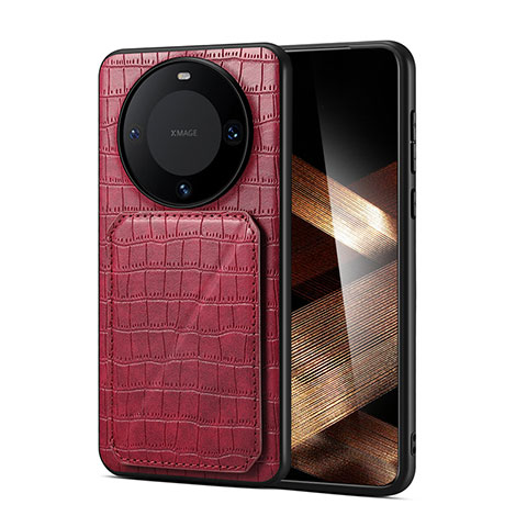 Coque Luxe Cuir Housse Etui MT1 pour Huawei Mate 60 Pro Rouge