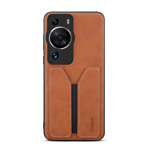 Coque Luxe Cuir Housse Etui MT1 pour Huawei P60 Marron