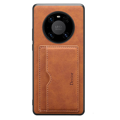 Coque Luxe Cuir Housse Etui MT2 pour Huawei Mate 50 Marron