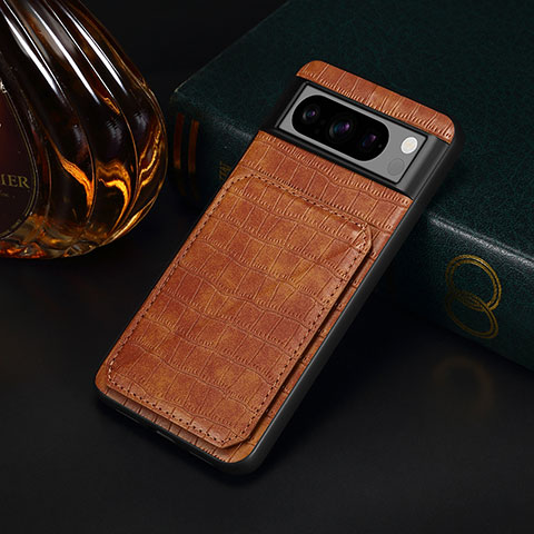 Coque Luxe Cuir Housse Etui MT4 pour Google Pixel 8 Pro 5G Marron