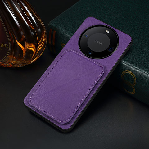 Coque Luxe Cuir Housse Etui MT4 pour Huawei Mate 60 Pro Violet