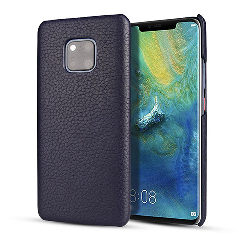 Coque Luxe Cuir Housse Etui P01 pour Huawei Mate 20 Pro Bleu