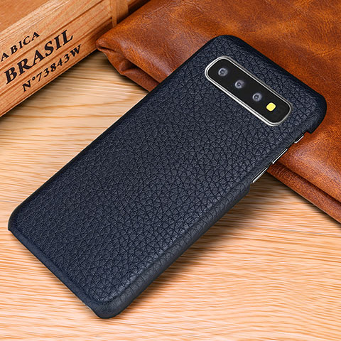 Coque Luxe Cuir Housse Etui P01 pour Samsung Galaxy S10 5G Bleu