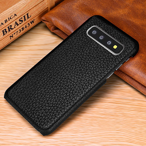 Coque Luxe Cuir Housse Etui P01 pour Samsung Galaxy S10e Noir