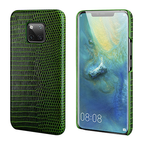 Coque Luxe Cuir Housse Etui P02 pour Huawei Mate 20 Pro Vert