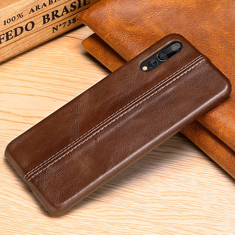 Coque Luxe Cuir Housse Etui P02 pour Huawei P20 Pro Marron