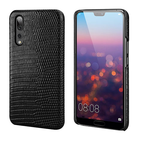 Coque Luxe Cuir Housse Etui P03 pour Huawei P20 Pro Noir