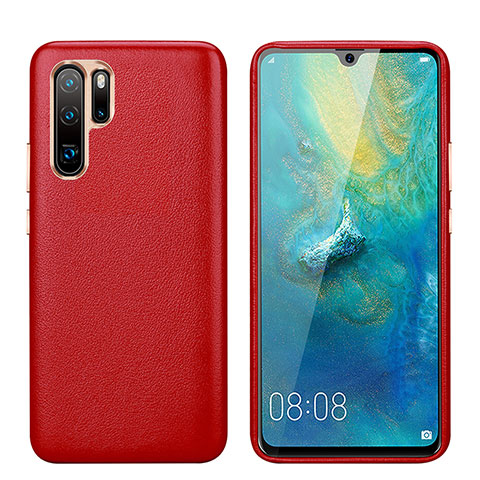 Coque Luxe Cuir Housse Etui P03 pour Huawei P30 Pro New Edition Rouge