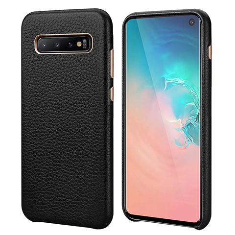 Coque Luxe Cuir Housse Etui P03 pour Samsung Galaxy S10 5G Noir