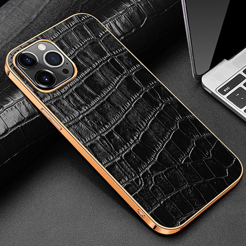 Coque Luxe Cuir Housse Etui pour Apple iPhone 14 Pro Max Noir