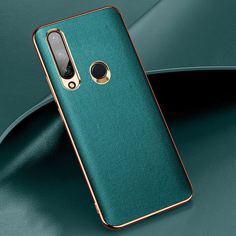 Coque Luxe Cuir Housse Etui pour Huawei Enjoy 10 Plus Vert