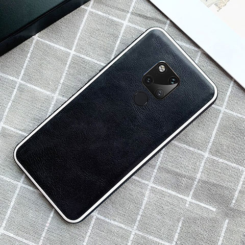 Coque Luxe Cuir Housse Etui pour Huawei Mate 20 Noir